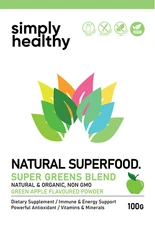 Simply Healthy SUPER GREENS Natural 100g, 4 Great Flavours & Unflavoured