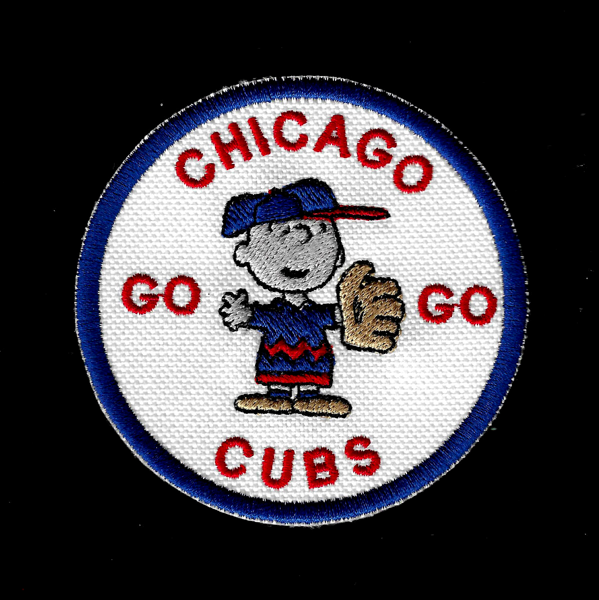 Chicago Cubs Patch Charlie Brown Go Cubs Go Baseball Peanuts Snoopy NEW