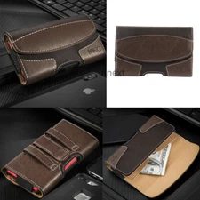Universal Mobile Phone Leather Belt Holster Pouch Case Cover for Apple Samsung
