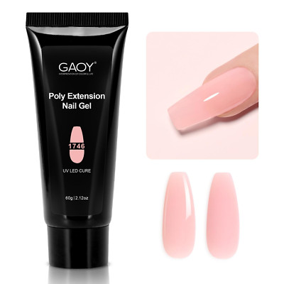 GAOY Poly Gel, 60G Nail Extension Gel, Clear Pink Builder Gel Nail Enhancement G