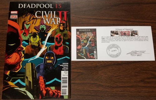 Deadpool (2016) #15 - 35 EACH SIGNED Duggan with Notarized Witness of Signature - Picture 2 of 110