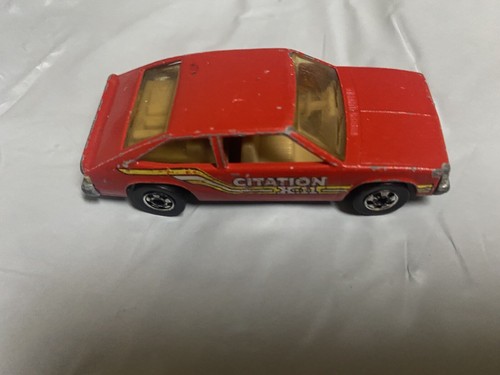 Vintage Hot Wheels Hot Ones Red, Yellow Chevy Citation Die Cast Car 1980 stamped - Picture 8 of 9