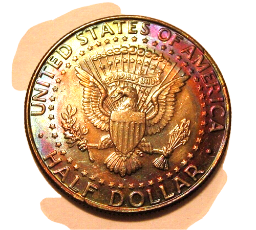 1991-P KENNEDY HALF DOLLAR TONED ( NICE GIFT ) - Picture 2 of 2