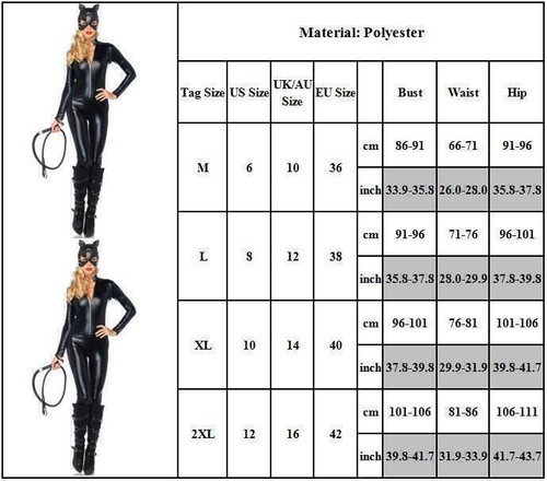 Cat Woman Cosplay Costume Women Sexy Halloween Party Fancy Dress Jumpsuit - Picture 2 of 8
