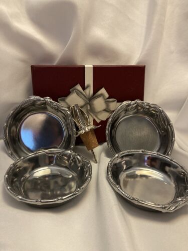NEW Arthur Court Olive Oil Dipping Set - Stopper & 4 Dishes Original Box - Picture 1 of 6