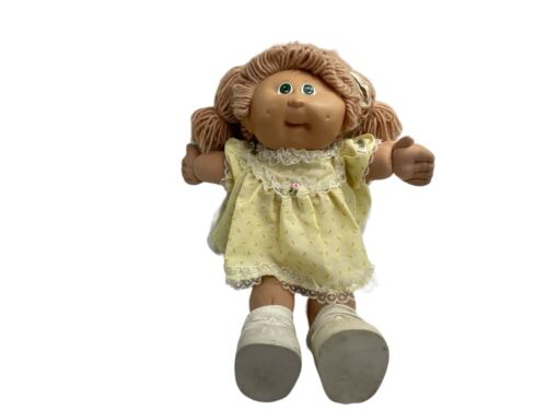 Vintage Cabbage Patch Doll Sandy Poodle 2 Ponies Hair Green Eyes HM9 Chimp Face