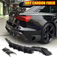 DRY CARBON Rear Bumper Lip Diffuser Splitter For Audi RS6 RS7 C8 Avant 2019-23