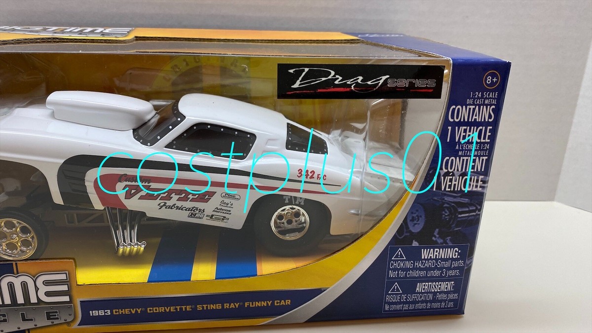 JADA BTM 1963 CHEVY CORVETTE STINGRAY FUNNY CAR 1:24 WHITE | eBay