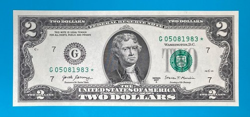 May 8, 1983 / 5 August 1983 (G 05081983 *) BIRTHDAY Note $2 Two Dollar Bill *UNC - Picture 2 of 4