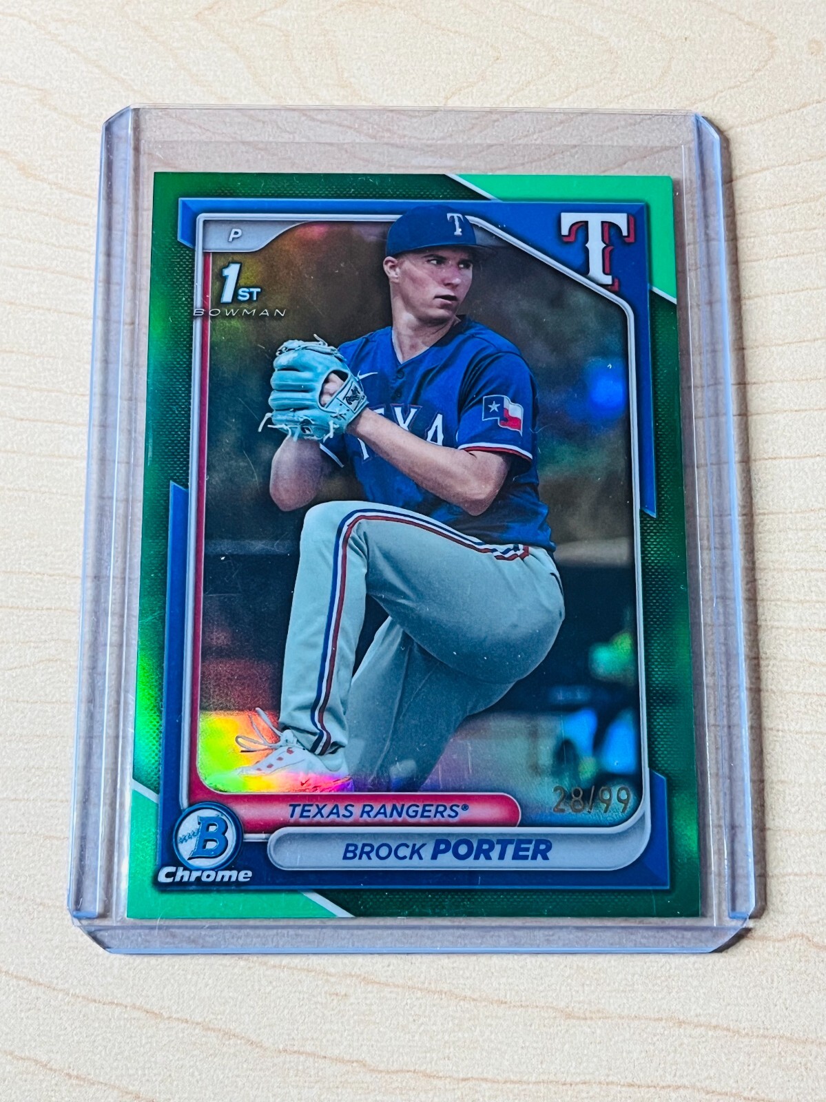 2024 Brock Porter Bowman #BCP-36 1st Chrome Prospects Green Refractor 28/99