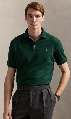 NWT Polo Ralph Lauren HUNTER GREEN Soft Cotton Short Sleeve Collared Polo Shirt