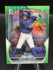 Miguel Tamares 2023 1st Bowman Chrome BCP-179 Green Refractor #d/99 Rays