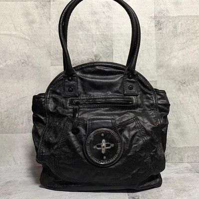 DIESEL Vintage Turnlock Tote Bag Black Canvas 00s Rare Excellent