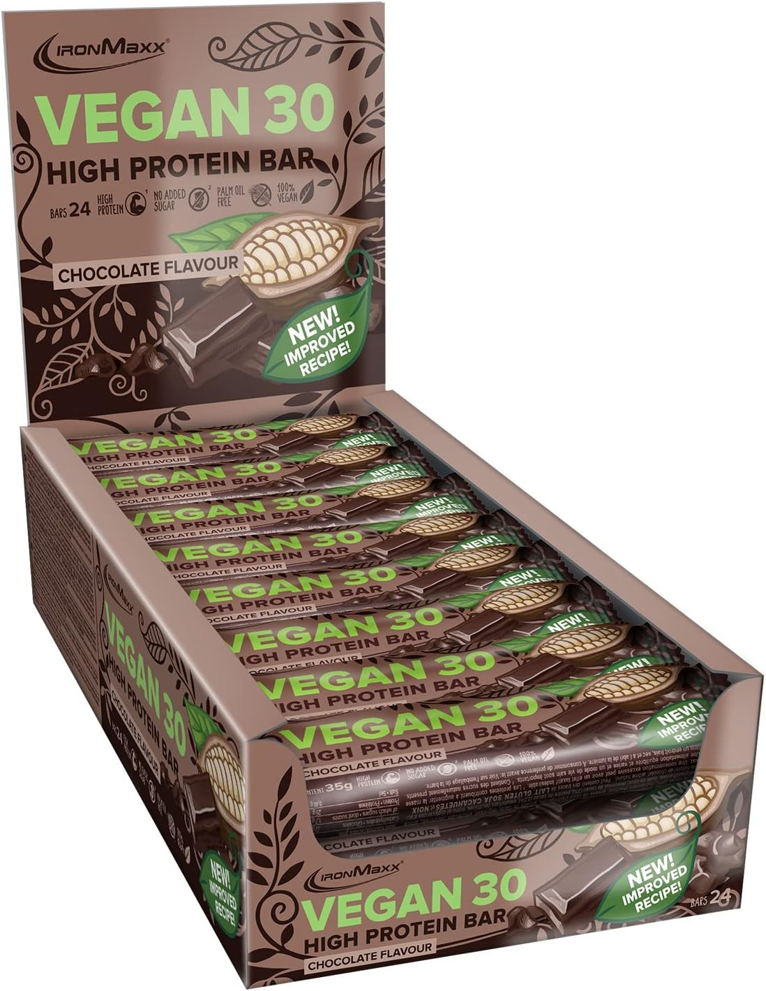 Analisi Vegan 30 Barrette Proteiche 24x35g Cioccolato | IronMaxx