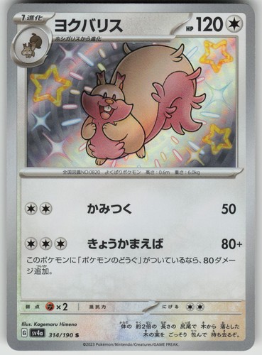 Greedent Shiny Holo Shiny Treasure ex NM 314/190