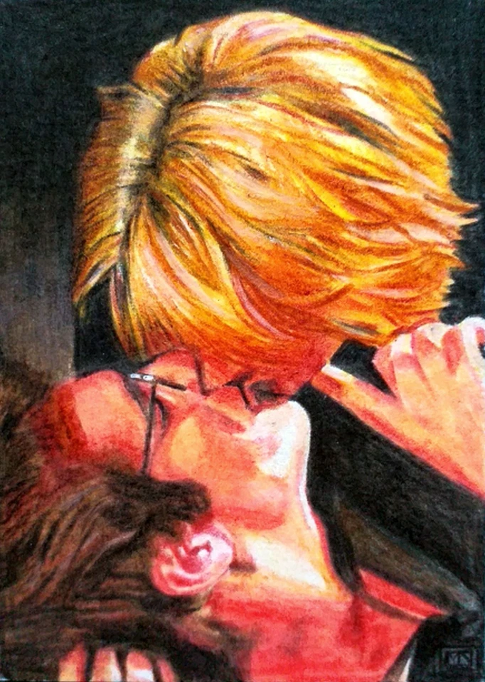 ACEO Sketch Card original drawing • Stargate SG1 • Sam Carter Daniel Jackson - Image 2 of 3