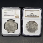 Morgan Silver Dollar 2 Coin Lot 1887 & 1921 NGC MS63 Uncirculated Certified S$1