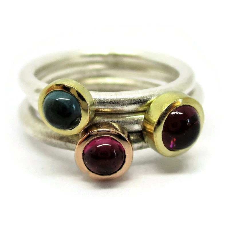Stapelring mit tiefrotem Turmalin in 750er Gold –, letztes Einzelstück - Bild 3 von 4