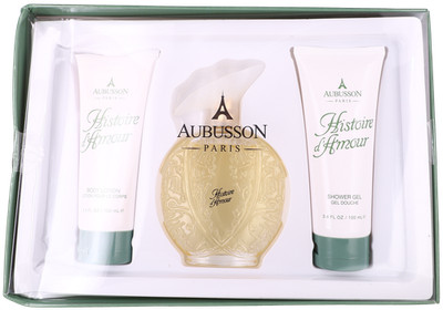 Histoire d'Amour by Aubusson Women Set: EDT + BL+ SG (3.4+3.4+3.4oz) Damaged Box
