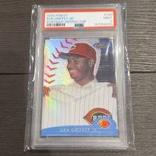 Topps Finest Ken Griffey Jr Cincinnati Reds Holding Jersey Refractor #146 PSA 9