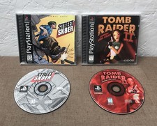 Lot of 2 PlayStation 1 PS1 Games: Street Sk8er & Tomb Raider II (2) Complete USA