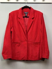 Denim & Co Blazer Womens Large Corduroy Jacket Workwear Button Pockets Classic