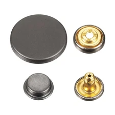 30 Set Press-Stud Cap Button 23mm Metal Snap Fastener for Canvas, Black