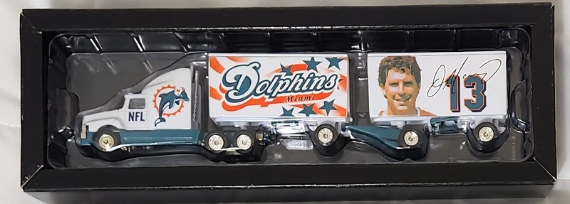 NFL TeamMates ft Dan Marino QBClub 1:80 DBL Trailer DieCast 1998 Wht Rose Collec