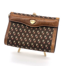 Vintage GUCCI Horsebit Pattern Clutch Bag – Authentic from Japan