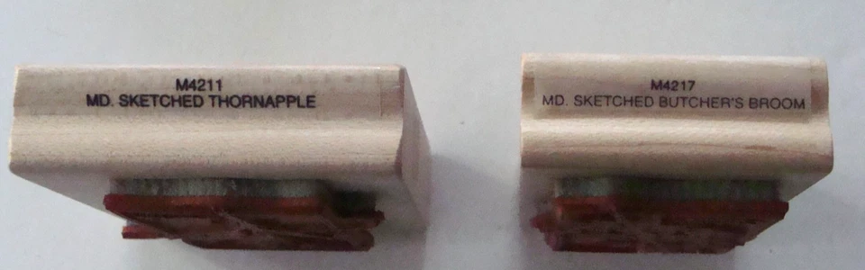 Lot of 2 Stampington Floral Themed Wood Mount Red Rubber Stamps M4211 M4217 - Image 4 of 4