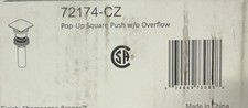 Delta 72174-CZ Push Pop-Up Drain Assembly,Champagne Bronze NEW 