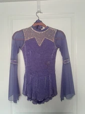 Jerry’s Purple Figure Skating Dress – Youth 12–14 with Swarovski Crystals