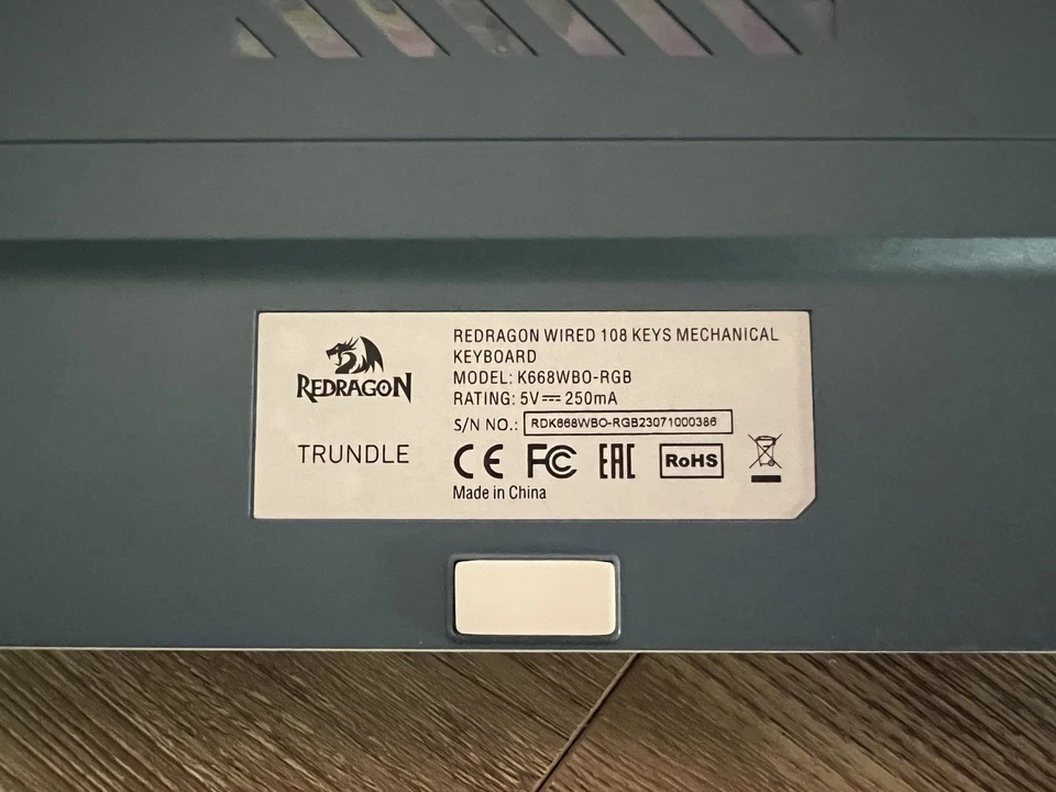 Redragon K668 RGB Gaming Keyboard, 104 Keys + Extra 4 Hotkeys, Red Switches - Image 3 of 4