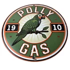 Vintage Polly Gas Porcelain Sign - Service Garage Advertisement Gasoline Sign