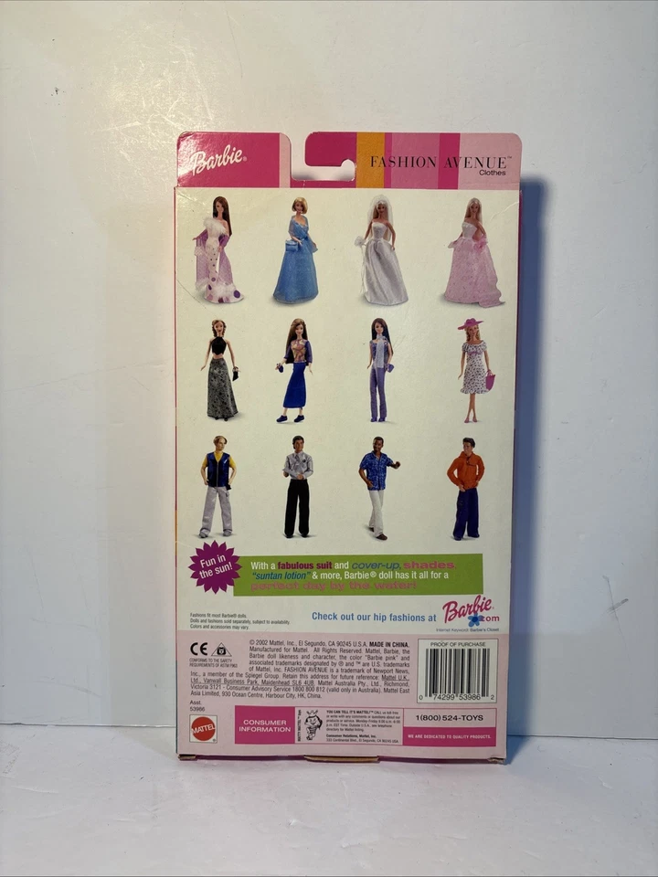 Juego de moda vintage 2002 Barbie Fashion Avenue Splash Mattel 53986 nuevo Foto 2 de 4