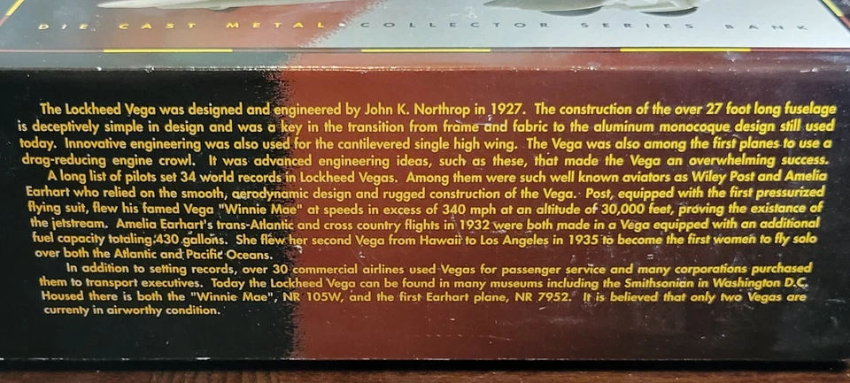 JEFF GORDON DUPONT 1932 LOCKHEED VEGA MODEL 5 RACING CHAMPIONS BANK  1:32  - Image 4 of 4