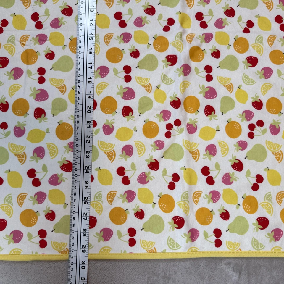 Cobertor de bebê vintage Gymboree amarelo baga doce morango 2008 estampa de frutas cereja - Imagem 4 de 4