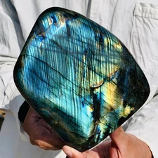 4.14LB Natural Labradorite Quartz Crystal Freeform Mineral Specimen Healing