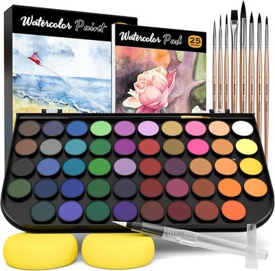 Nicpro 13-teiliges Aquarellfarben-Set, 48 Aquarellfarben-Set 1 Stück (1er Pack) 