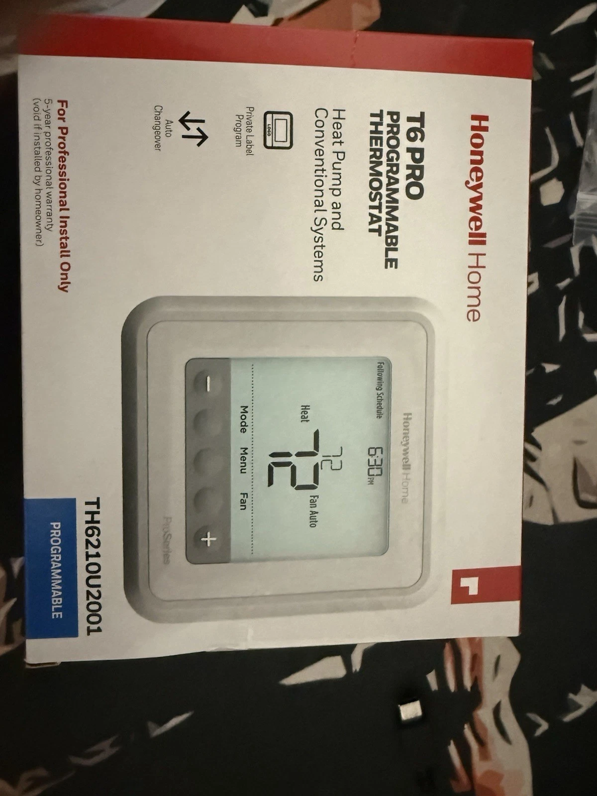 Honeywell Home T6 Pro TH6210U2001 Programmable Thermostat NEW IN BOX