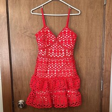 Lulu's Ruby Red Eyelet Spaghetti Strap Dress