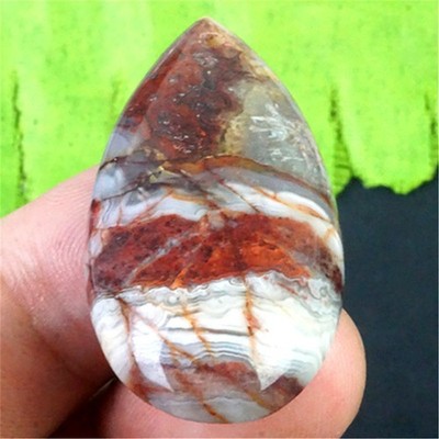 GV48068 46x22x7mm Natural Mexico Crazy Lace Agate Teardrop Pendant Bead