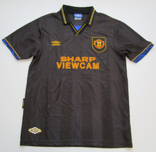 Mens Large Steve Bruce Manchester United Umbro Jersey Vintage black rare