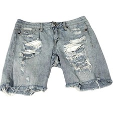 Y2K American Eagle Women s Size 00 Bermuda Shorts Jean Distressed Light Wash 264