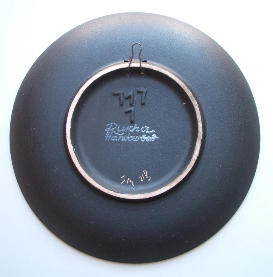 Ruscha - Wandteller "Paris" Ø ca. 19 cm, Teenager + Katze, Rockabilly, Vintage - Bild 3 von 3