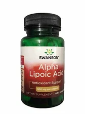 Swanson Alpha Lipoic Acid Capsules, 300 mg, 60 Count Exp 08/26 Sealed