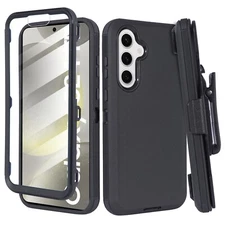 For Samsung Galaxy S24 FE Case Shockproof Belt Clip Cover Built in Screen Cover