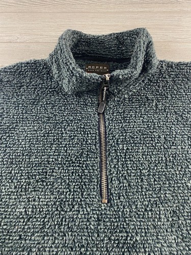 Roper Wear The West pullover gray Mens Size Small 1/4” Zip Soft Fleece - Picture 2 of 10