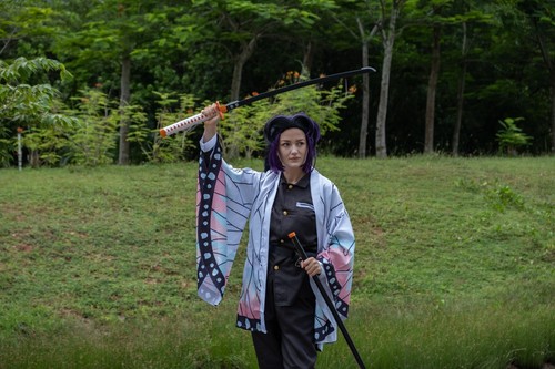 Katana Demon Slayer Shinobu Kocho's Wooden Sword plus belt and stand JT10658BK - Picture 6 of 15