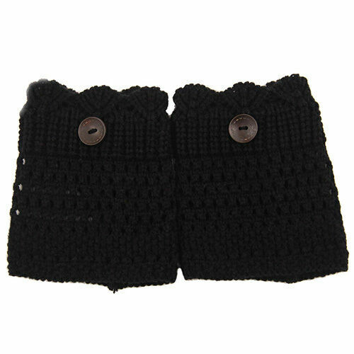 2 Pcs Boot Cuffs Short Socks Top Winter Warm Crochet Knit High Knee Leg Warmers - Picture 13 of 19